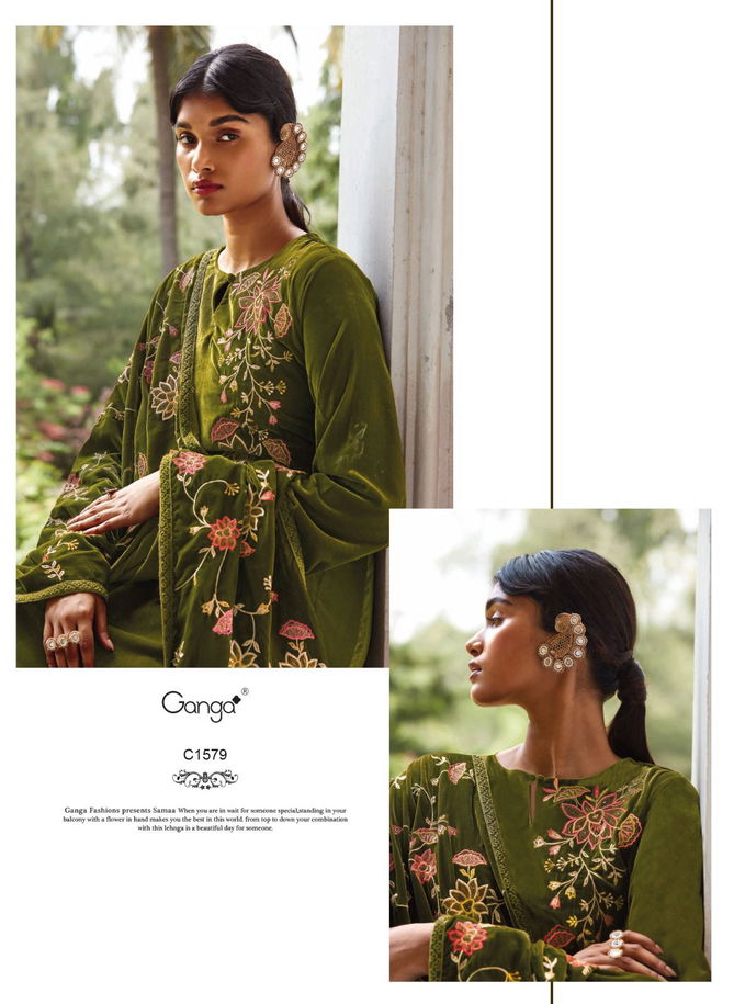 Samaa By Ganga Heavy Velvet Wedding Salwar Suits